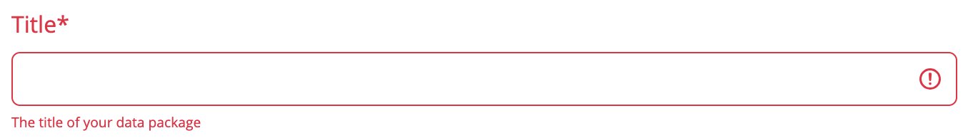 Example of missing information in a mandatory metadata field